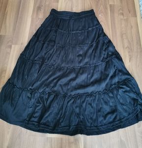 Tiered cotton maxi skirt